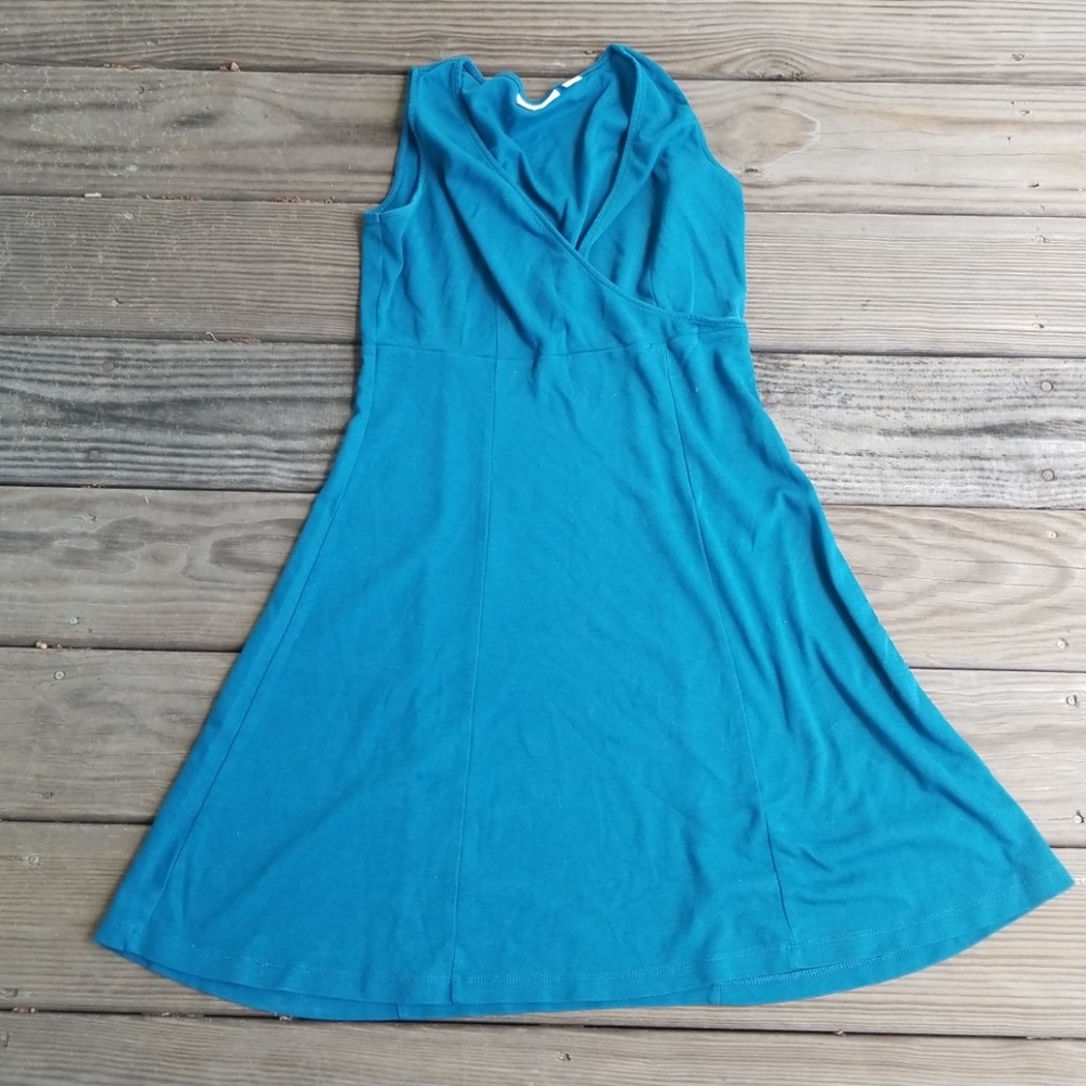 Back to basics peacock blue flare dress - Picture 2 of 3